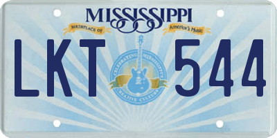 MS license plate LKT544