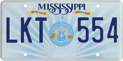 MS license plate LKT554