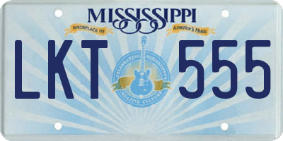 MS license plate LKT555