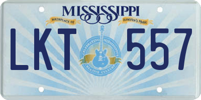 MS license plate LKT557