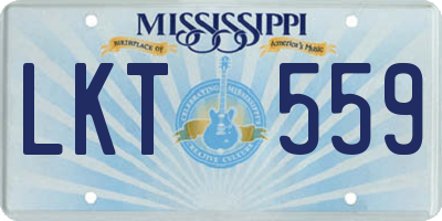 MS license plate LKT559
