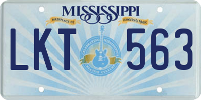 MS license plate LKT563