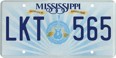 MS license plate LKT565