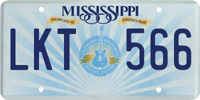 MS license plate LKT566