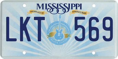 MS license plate LKT569