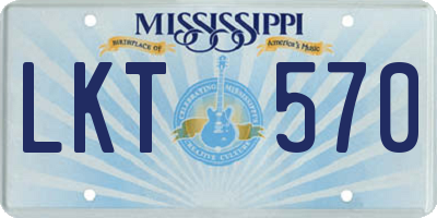 MS license plate LKT570