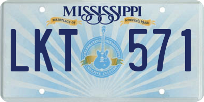 MS license plate LKT571