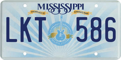 MS license plate LKT586