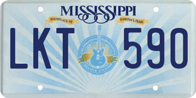 MS license plate LKT590
