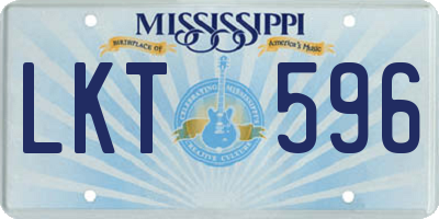 MS license plate LKT596