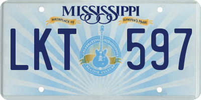 MS license plate LKT597
