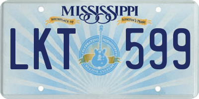 MS license plate LKT599