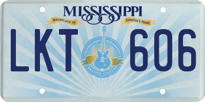 MS license plate LKT606