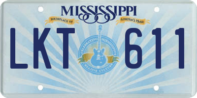 MS license plate LKT611
