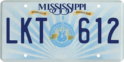 MS license plate LKT612