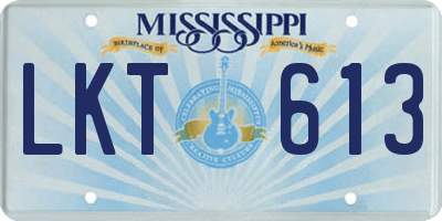 MS license plate LKT613