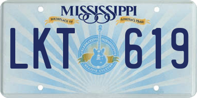 MS license plate LKT619