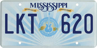 MS license plate LKT620