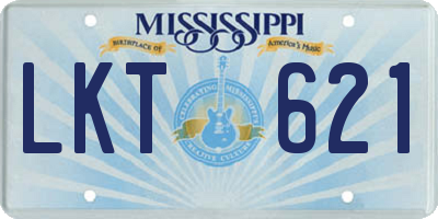 MS license plate LKT621