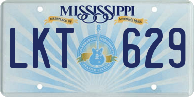 MS license plate LKT629