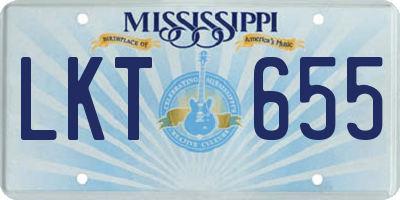 MS license plate LKT655