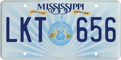 MS license plate LKT656