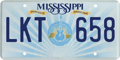 MS license plate LKT658