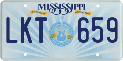 MS license plate LKT659