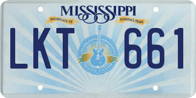 MS license plate LKT661
