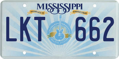 MS license plate LKT662
