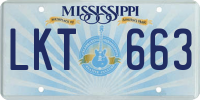 MS license plate LKT663