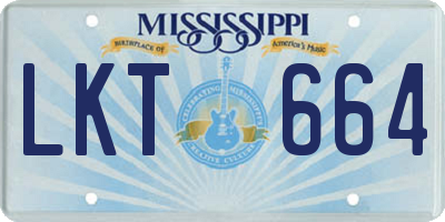 MS license plate LKT664