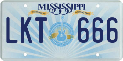 MS license plate LKT666