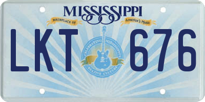 MS license plate LKT676