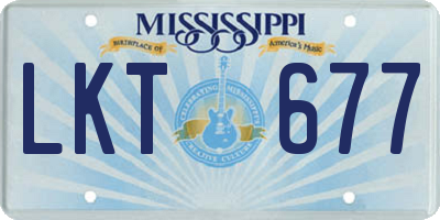 MS license plate LKT677