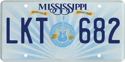 MS license plate LKT682
