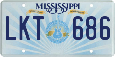 MS license plate LKT686