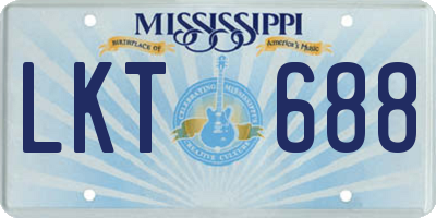MS license plate LKT688