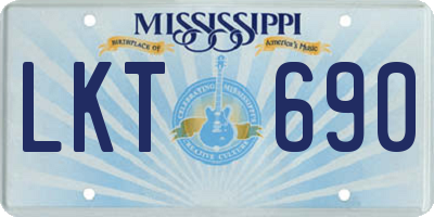 MS license plate LKT690