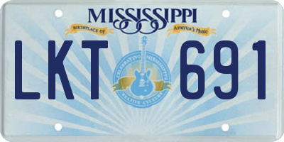 MS license plate LKT691