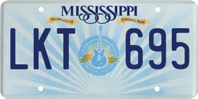 MS license plate LKT695