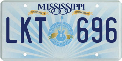 MS license plate LKT696