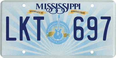 MS license plate LKT697