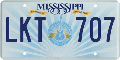 MS license plate LKT707