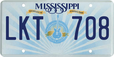 MS license plate LKT708