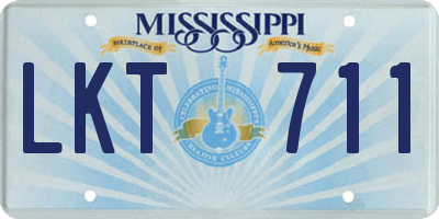 MS license plate LKT711