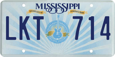 MS license plate LKT714