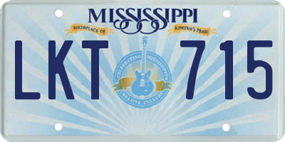 MS license plate LKT715