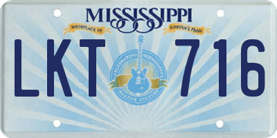 MS license plate LKT716