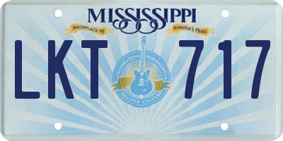 MS license plate LKT717